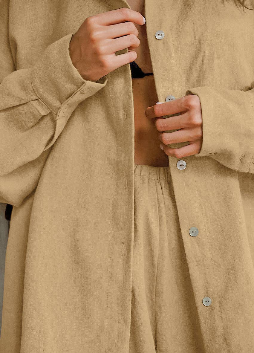 Marayn - Wholesale Lounge Set - Women's - Boho Chic Autumn Set Linen Blend Lounge Style29