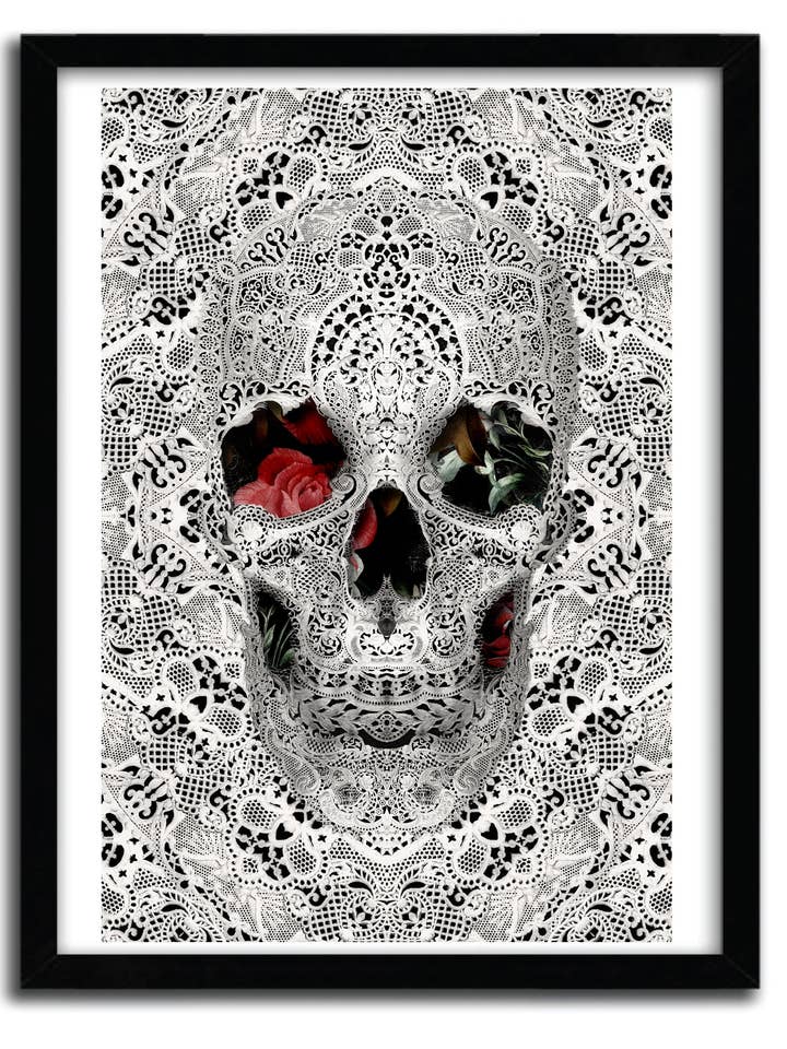 Poster Lace Skull 2 di ALI GULEC per la vendita all'ingrosso da parte di K.Olin Tribu