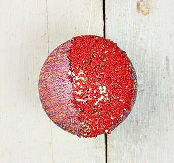 Impressive Enterprises, Inc. - Wholesale Ornament - ISB79643- 4in Metalic Glitter Ball-RED-24/960