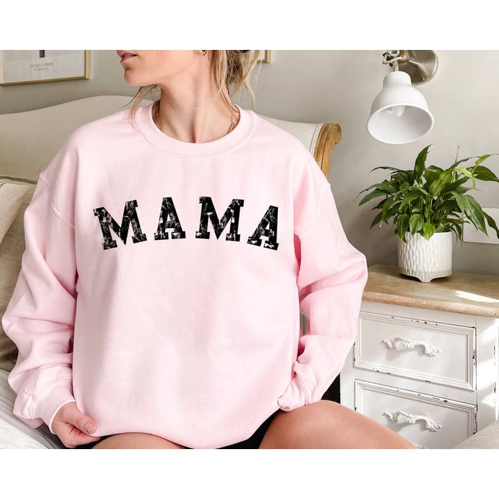 Sudadera con cuello redondo Distress Mama para venta al por mayor de Talibri