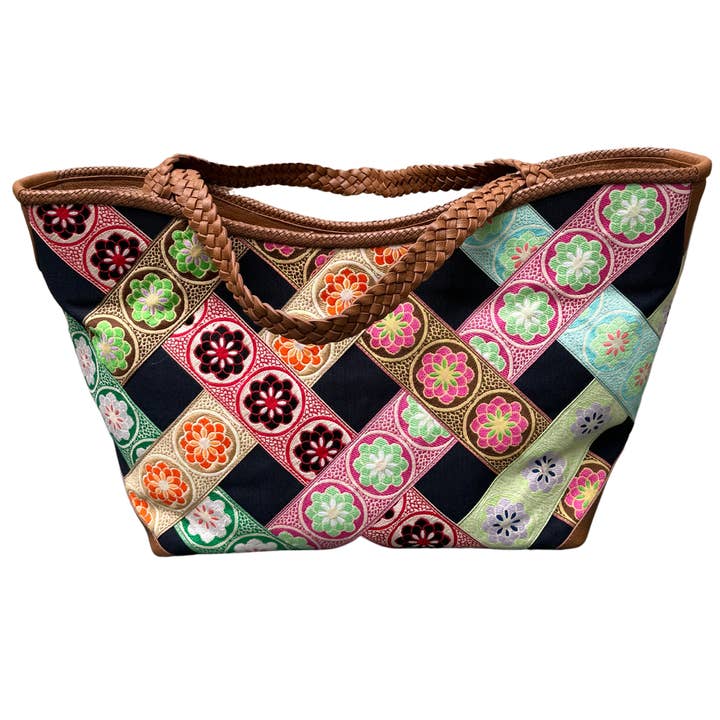 Hadley Pollet - Wholesale Tote Bag - Women's - Large Navy Zinnia Departure Tote2