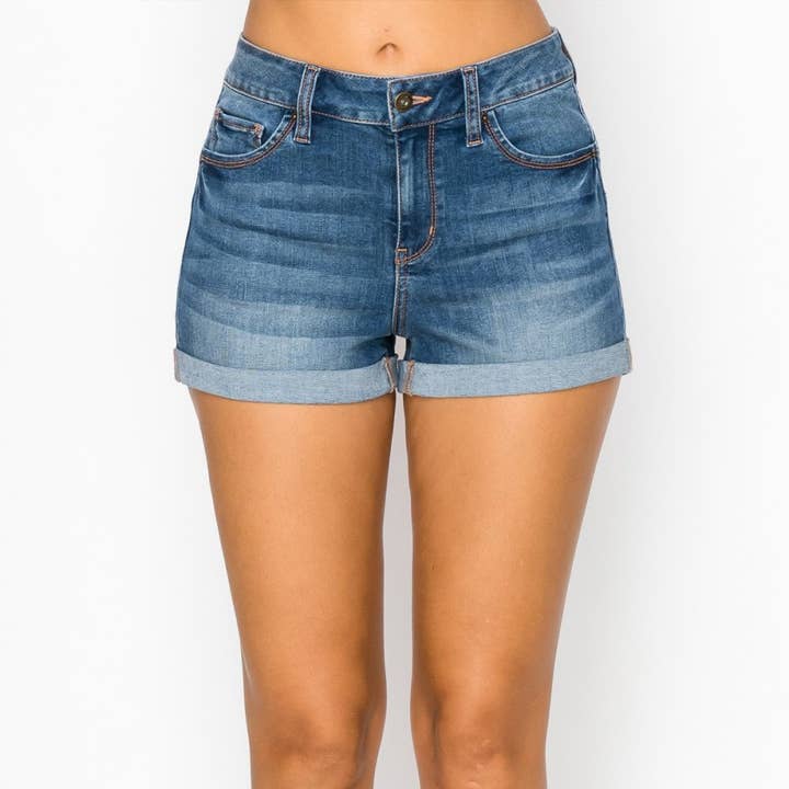 High Waist Push-Up Denim Shorts for wholesale by BELLA LUNA