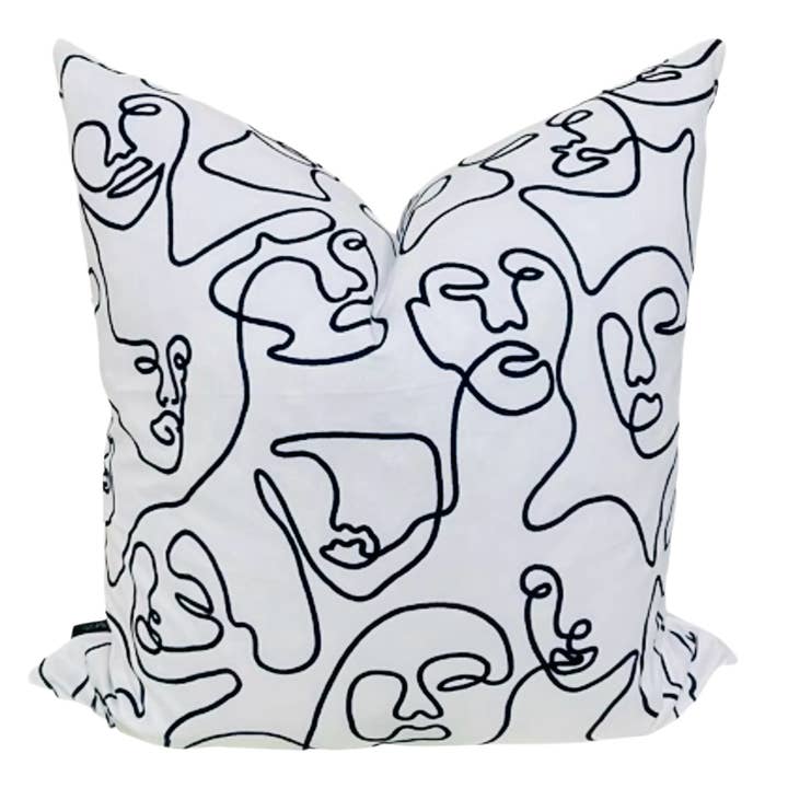 Face 2 Face Abstract Pillow for wholesale by Visually Rich Home
