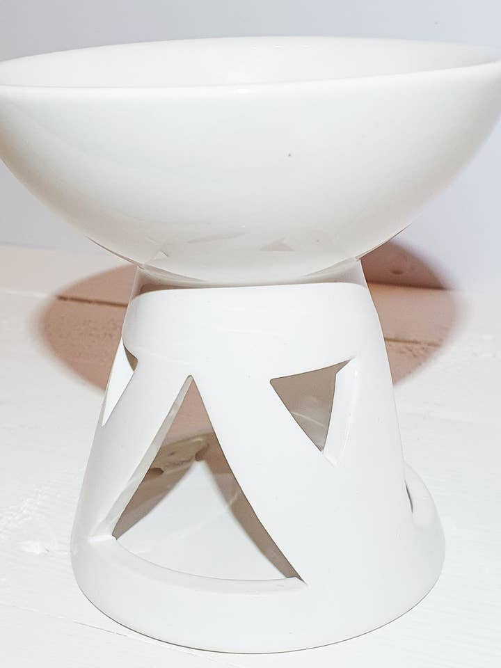 Hvid Deep Bowl Burner for engroshandel hos CandleStop