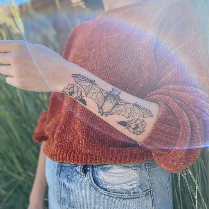 NatureTats - Wholesale Temporary Tattoo - Free-tailed Bat Temporary Tattoo2