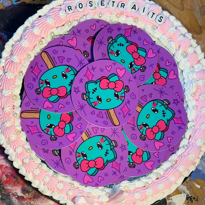 Frankenstein Hello Kitty Sticker for wholesale by Rosetraits