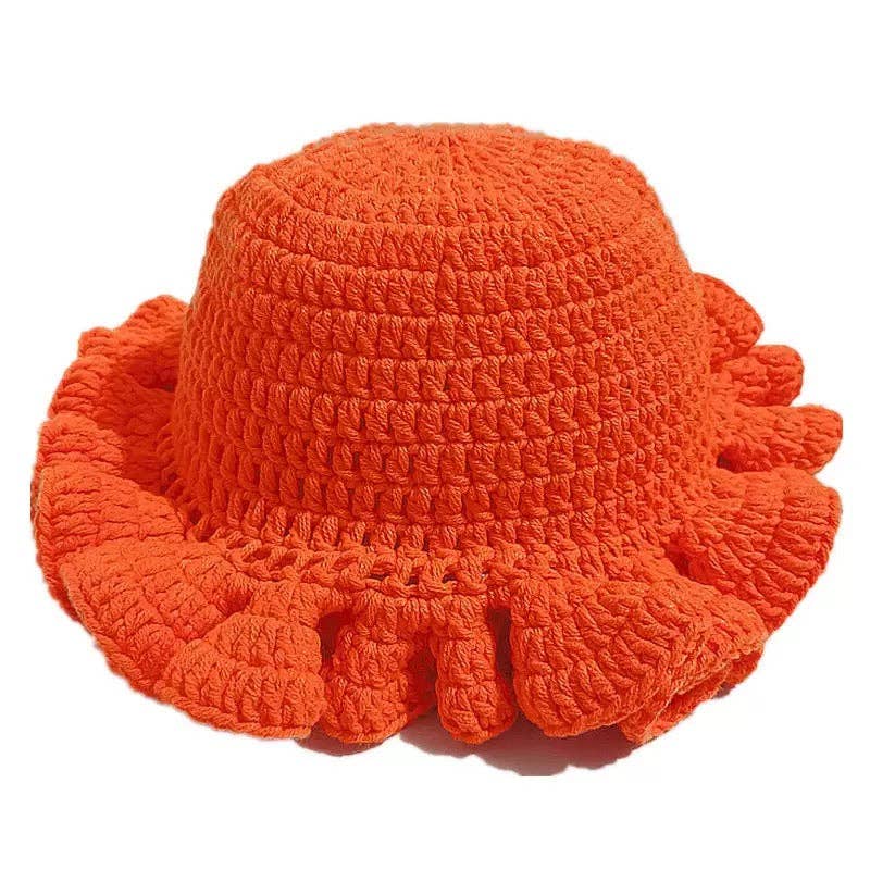 MB Fashion Wholesale - Vente Bob – femme - Chaque mode (PACK MIXTE 6 PIÈCES) Chapeau à bord volanté en crochet fait main5