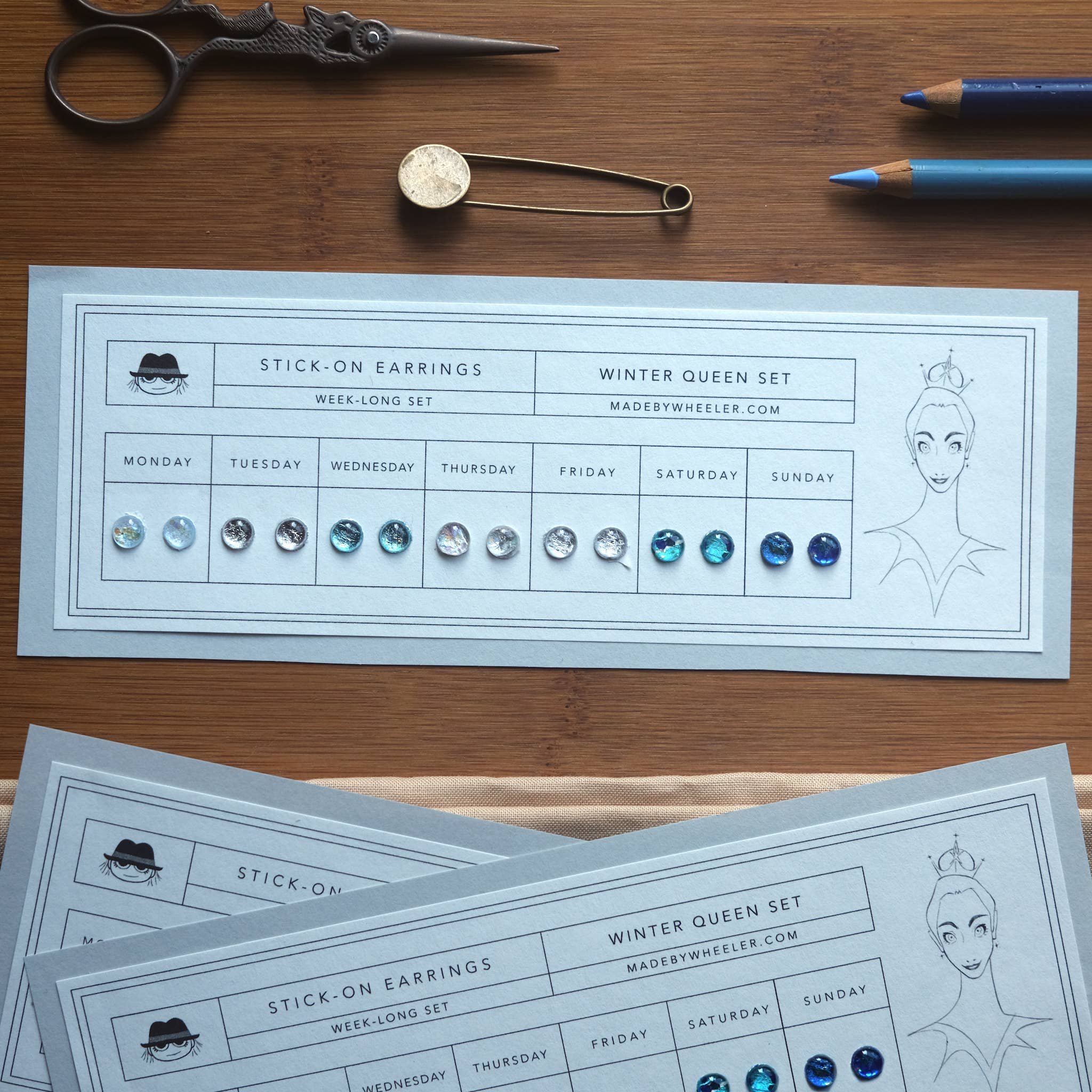 Made by Wheeler - Wholesale Jewelry Set - Winter Queen Stick-On Earring Set1