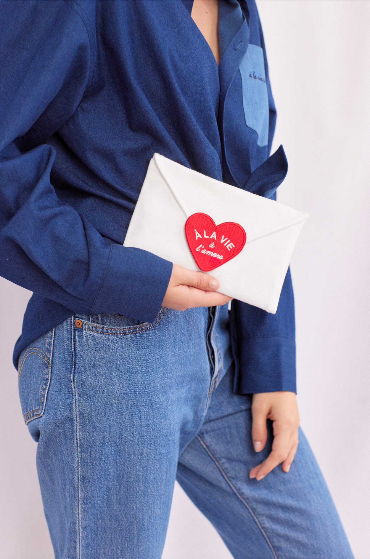 Un baiser français s'il vous plaît – Engroshandel Posetaske - Dame – Genanvendt stofpose med hjerte3