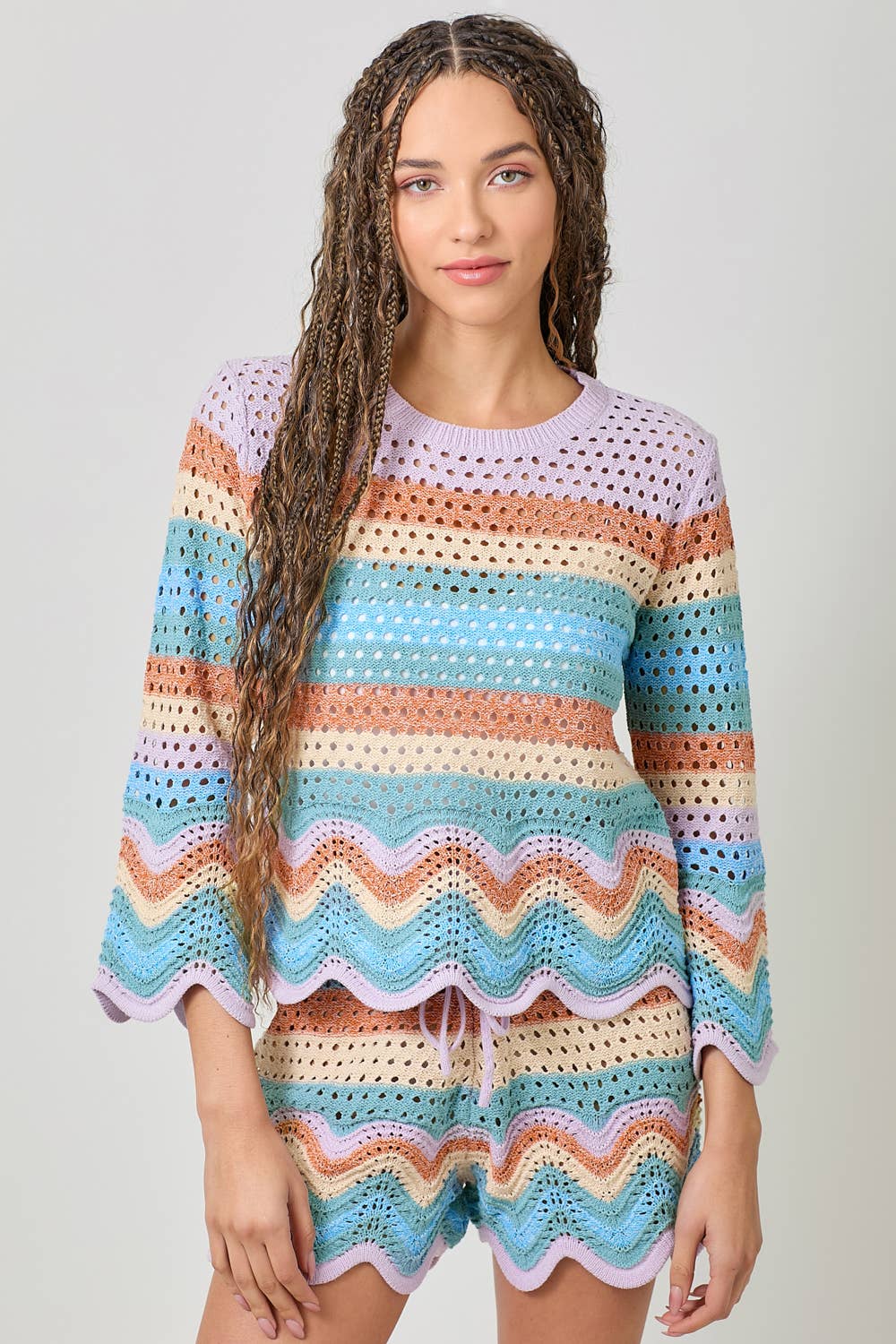 Mystree - Wholesale Pullover-trui - Dames - 61007 Open Stitch High Low Trui14