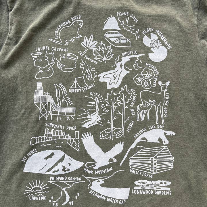 Traildust Goods - Wholesale Screen Printed T-Shirt - Unisex - Pennsylvania Nature Souvenir T-Shirt Comfort Colors 2