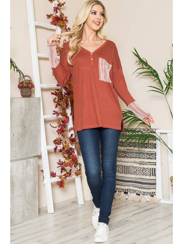 Orange Farm Clothing - Wholesale Tunic - Women's - Reversed Stitched Oversize Hi Low Tunic8