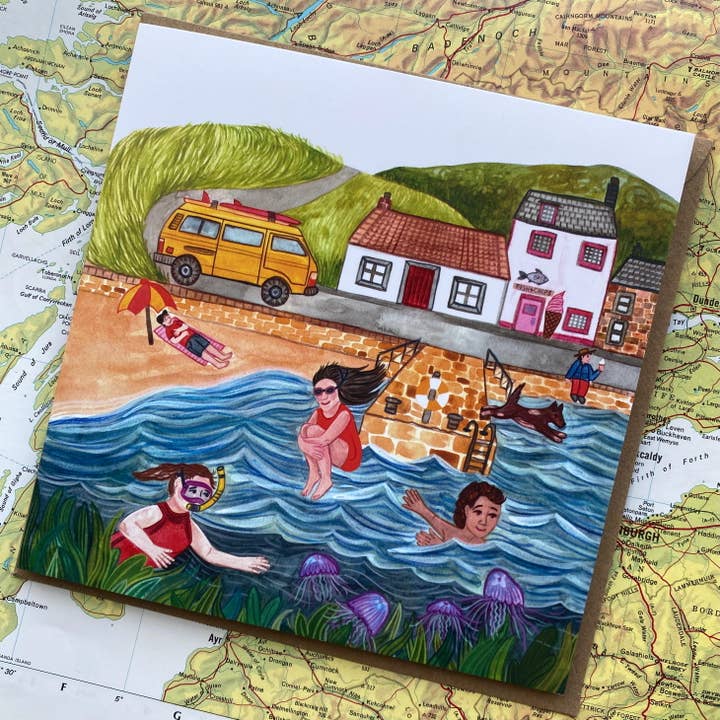 Samantha Dolan - Wholesale Everyday Greeting Card - Day at the Scottish Seaside Greeting Card