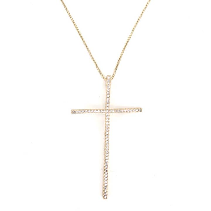 Moriah CZ Cross Necklace for wholesale by Sahira Jewelry Design