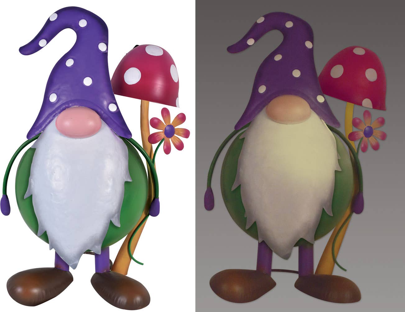 Sunset Vista Designs - Vendita all'ingrosso Gnomi da giardino - Scultura solare con cappello viola1