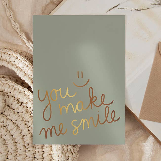 Card | With gold foil | Smile for wholesale by NynkeOntwerpt