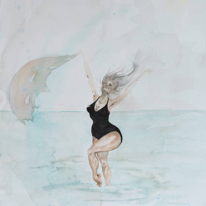 Swimmers, Free Spirit, greeting cards for wholesale by Fiona Chivers