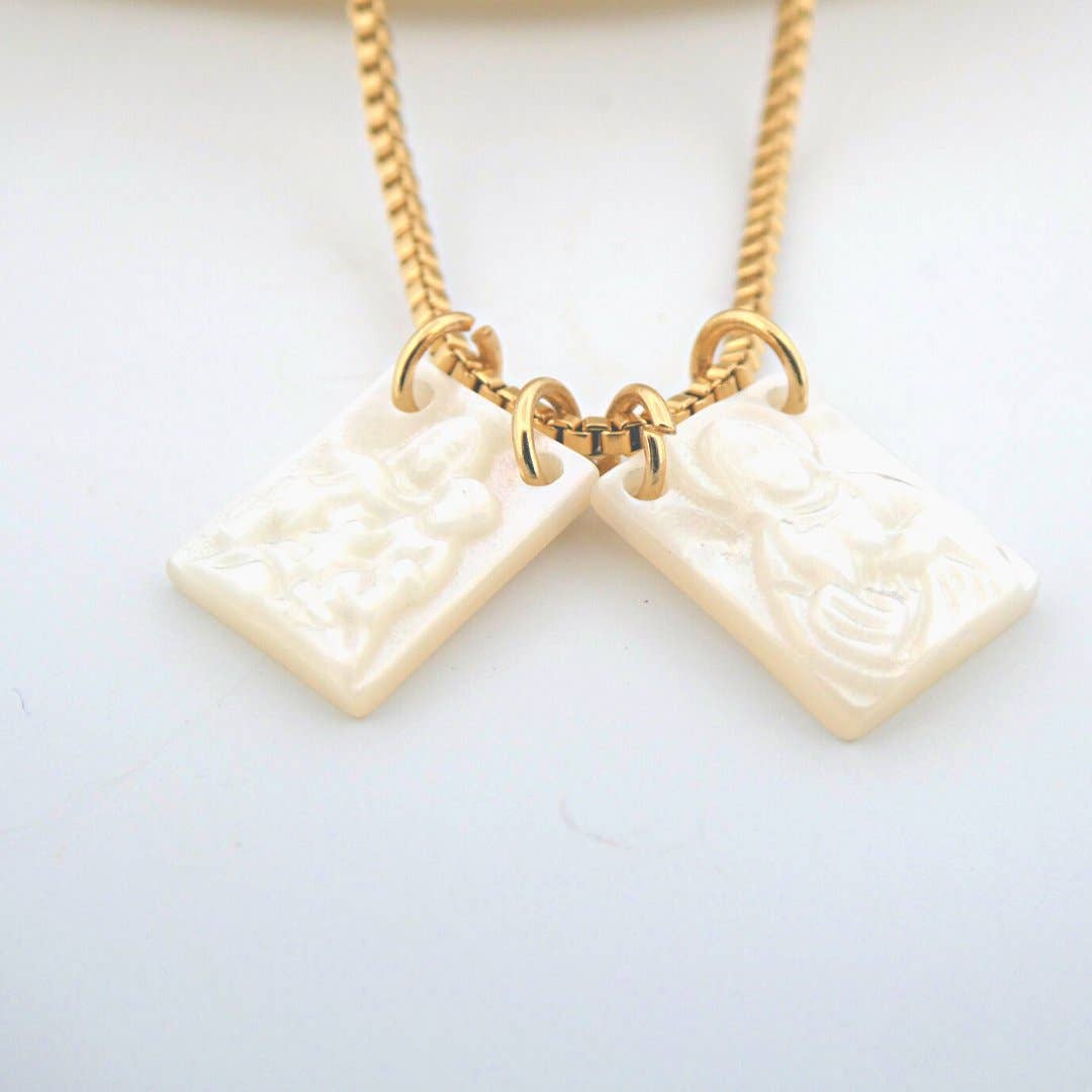 Guadalupe Gifts - Wholesale Pendant/Charm Necklace - Mother of Pearl Scapular Necklace 18-inch6