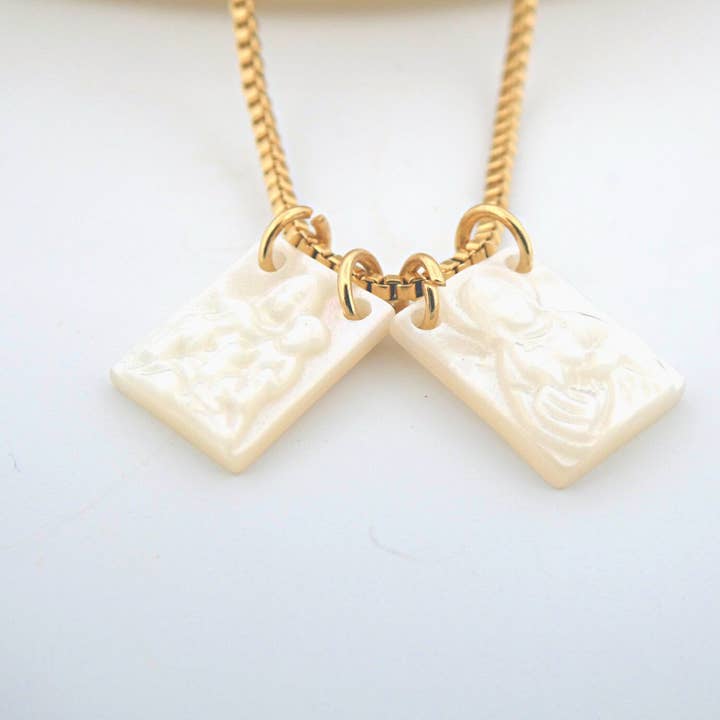 Guadalupe Gifts - Wholesale Pendant/Charm Necklace - Mother of Pearl Scapular Necklace 18-inch6