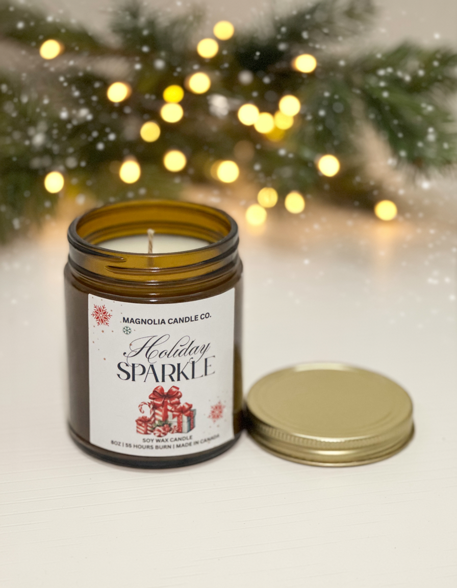 Magnolia Candle Company – Engroshandel Glaslys – Holiday Glans - Jul | Ferie Duftlys 8oz1