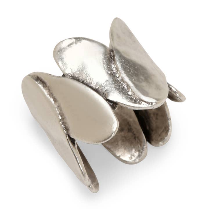 Handmade Brass Ring In Silver Plated - NR6831 for wholesale by Chanour