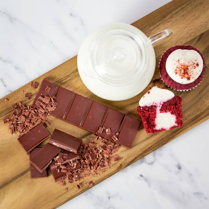 Astor Chocolate Corp. - Wholesale Chocolate Bar - Moodibars® LOVE fine Milk Chocolate Red Velvet 1.75oz Bar
