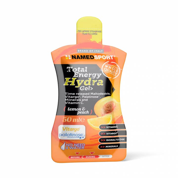 Gel Hydra Total Energy Citron et Pêche - 50 ml pour la vente par Sportsclinic Distributions
