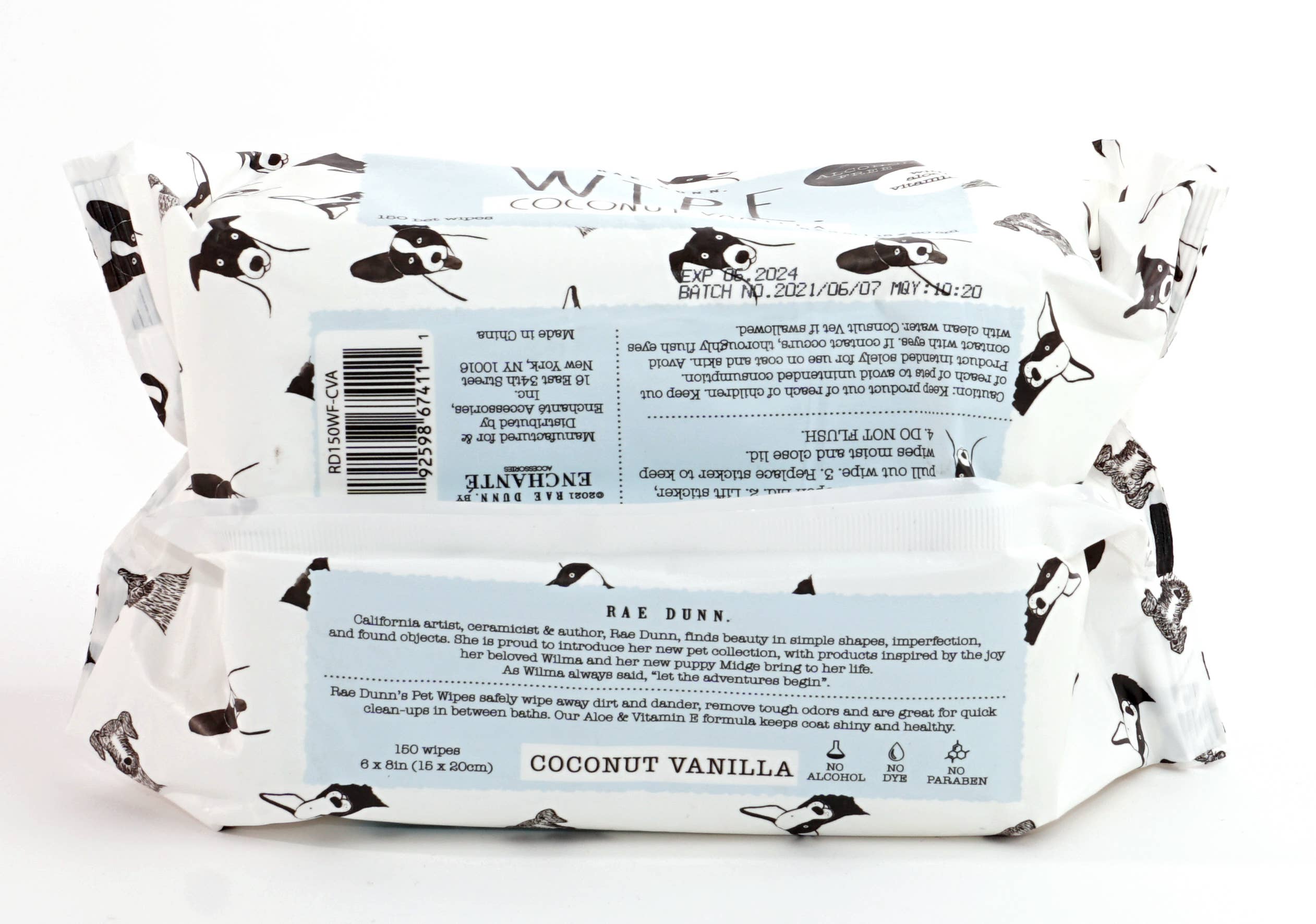 Precious Tails - Wholesale Pet Grooming Aid - Dog - Rae Dunn Pet Wipes Wilma's Friends - 150 ct15