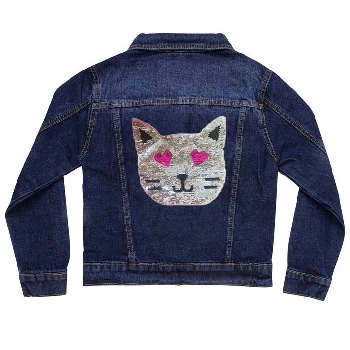 Wendbare Jeansjacke mit Pailletten für den Großhandel von Cat in the Hood