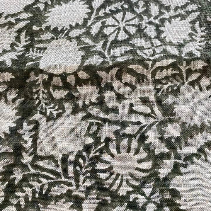 Thread To Form - Wholesale Fabric - Bradley Hand Block Printed Linen Upholstery Fabric4