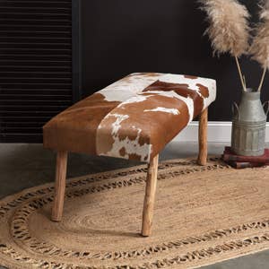 CTW Home Collection - Wholesale Bench - Tombstone Cowhide Bench