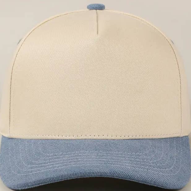 Fashion City - Wholesale Baseball cap – Kids - Kids Plain Two Tone Canvas Cotton Baseball Cap 5