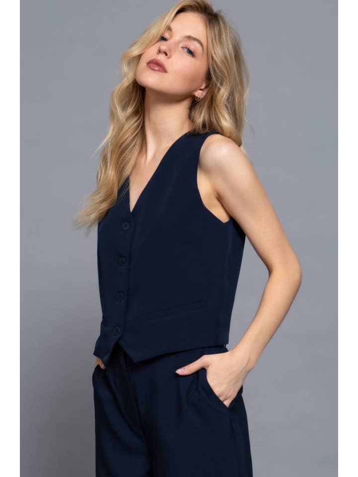 CC Wholesale Clothing - Wholesale Suit Vest - Women's - V-neckline W/front Button Closure Vest10