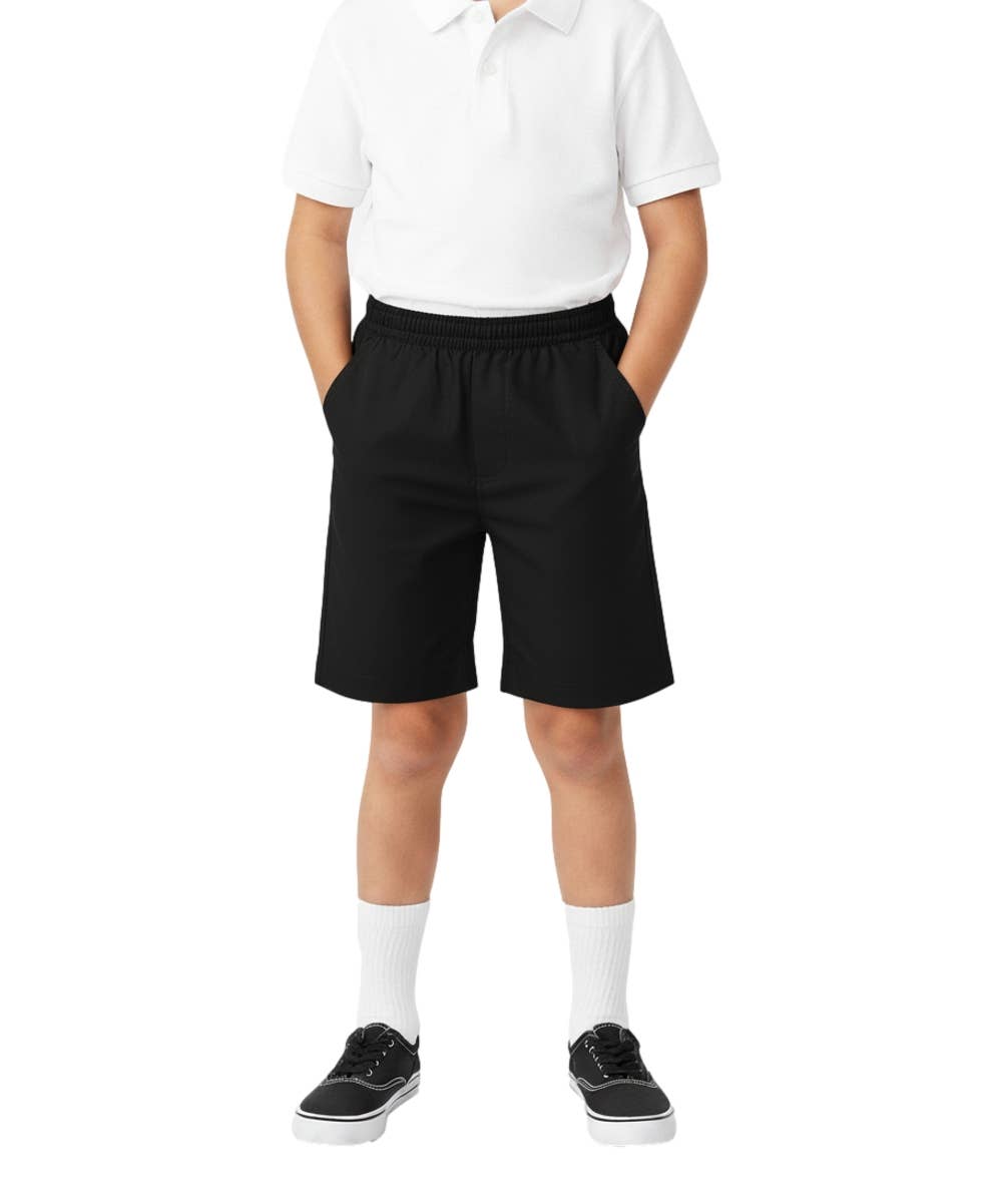 Negro Pantalones cortos negros para niños con cintura elástica, tallas 4-16 de venta al por mayor en Faire3