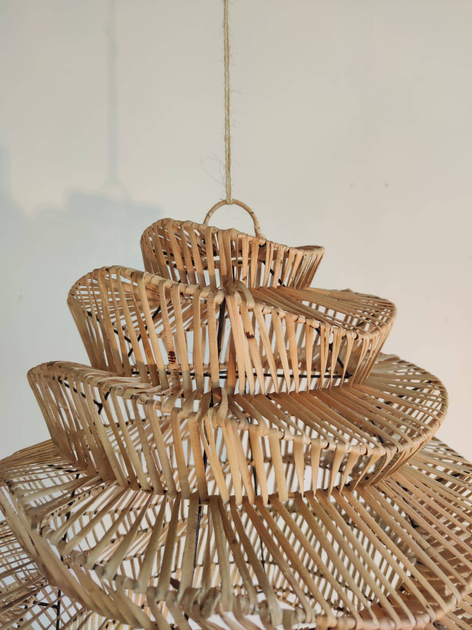Office Objets - Wholesale Chandelier/Hanging Light - Woven rattan pendant in natural accordion shape22