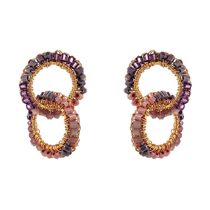 Breeze Lavender Mix Nova Handmade Crochet Earrings for wholesale by Lavish By Tricia Milaneze