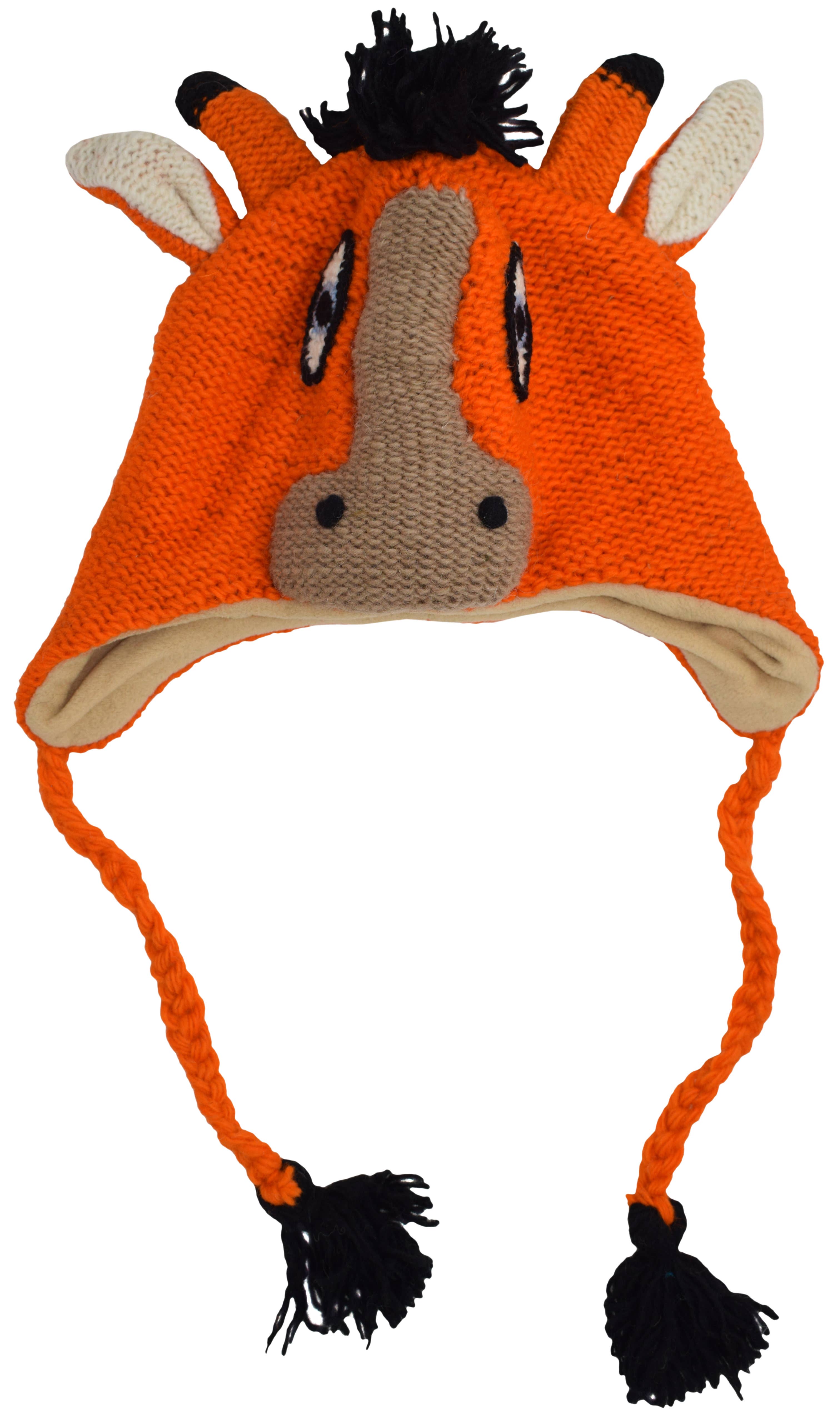 Gheri – wholesale Trapper/Bomber Hat - Unisex – Woolen Handknitted Fleece Lined Trapper Animal Hat Goat Fox11