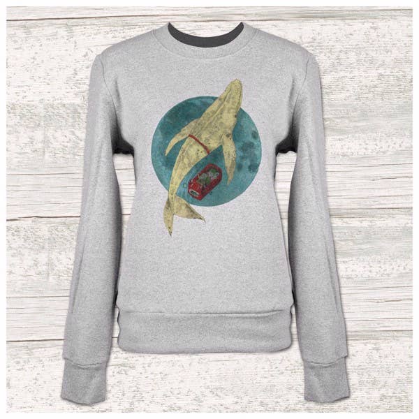 Humpback Whale Damen Sweatshirt mit Rundhalsausschnitt für den Großhandel von Collecteeve