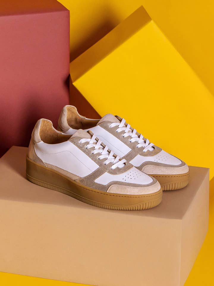 Vasco Sneakers - Hvid, Sand, Guld & Honning for engroshandel hos Pied de Biche