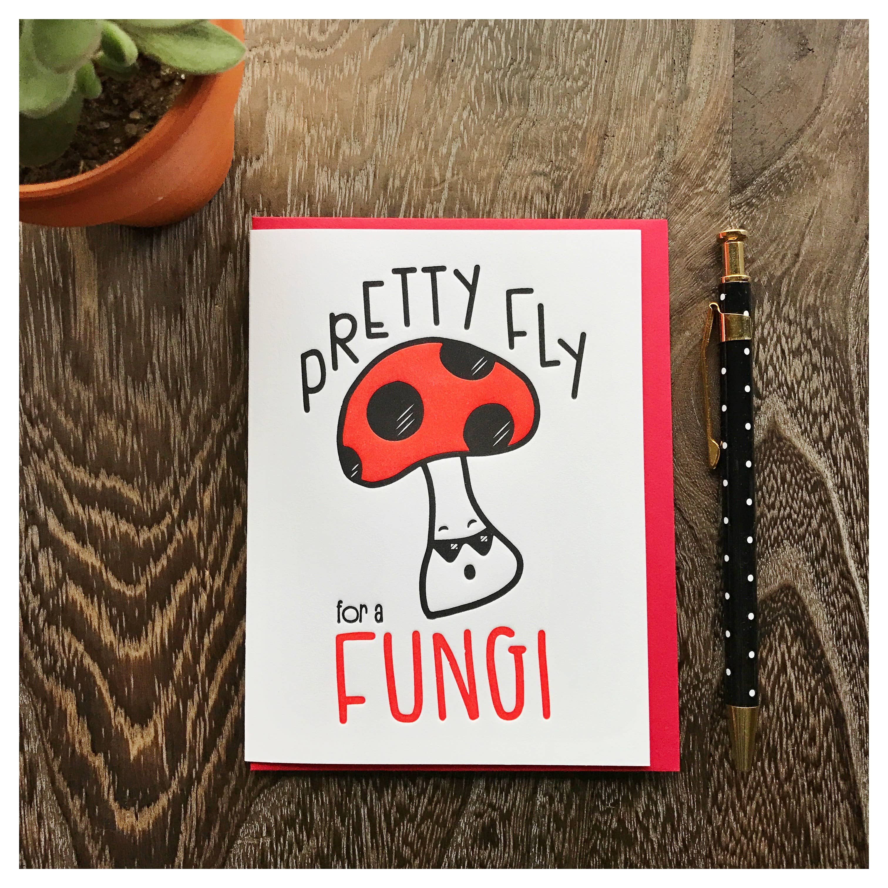 Kiss and Punch - Wholesale Birthday Card - Fly Fungi Male Dude Letterpress Everyday Card3
