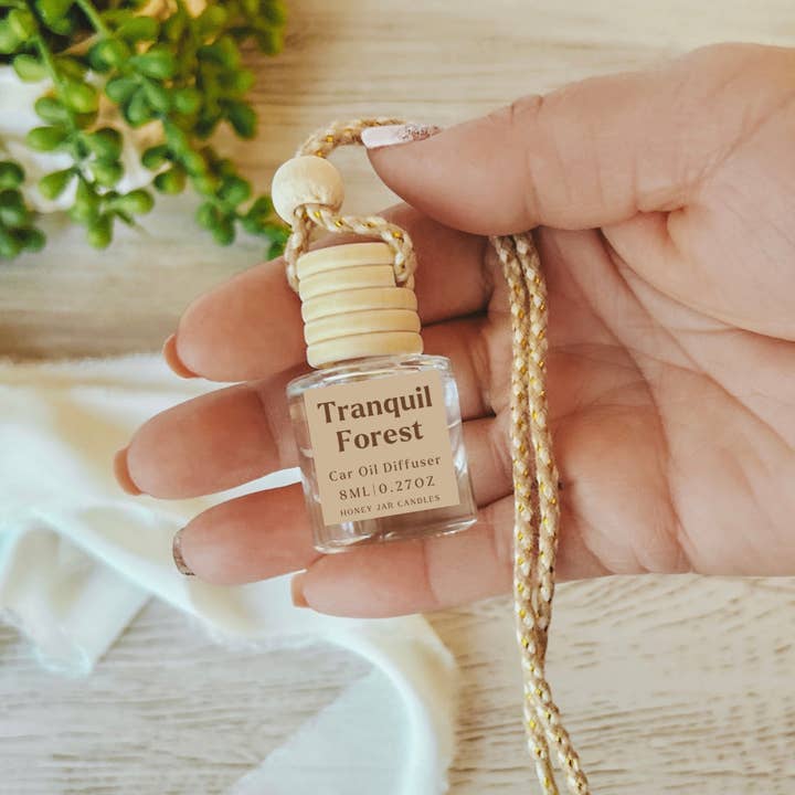 Honey Jar Creations - Wholesale Car Freshener - Unisex - Hanging Car Diffusers | Tranquil Forest | Made in USA1