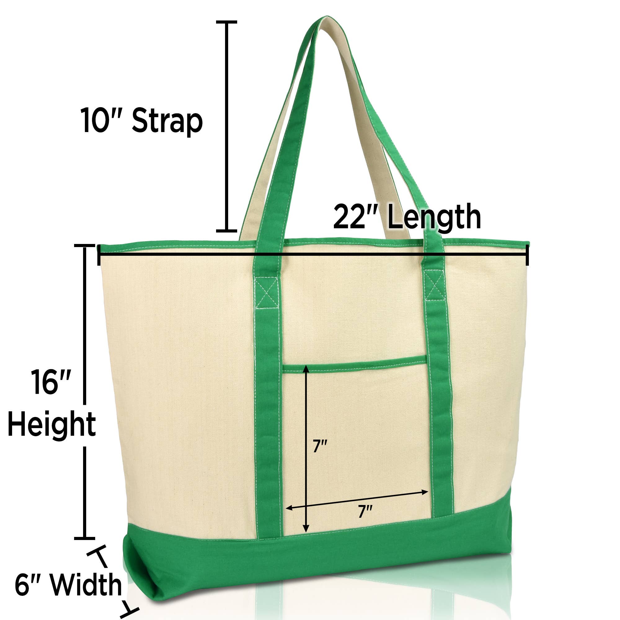 Dalix - Wholesale Tote Bag - Women's - DALIX 22" Open Top Heavy Duty Deluxe Tote Bag Outer Pocket12