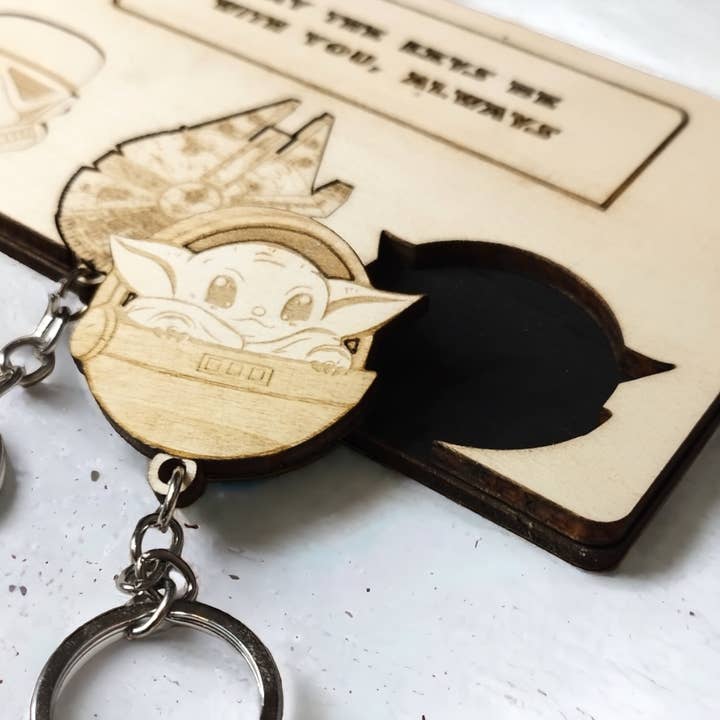 Studio Rima – wholesale Nyckelring - Unisex – Star Wars nyckelring med väggmonterad nyckelhållare – Geek nyckelringar3