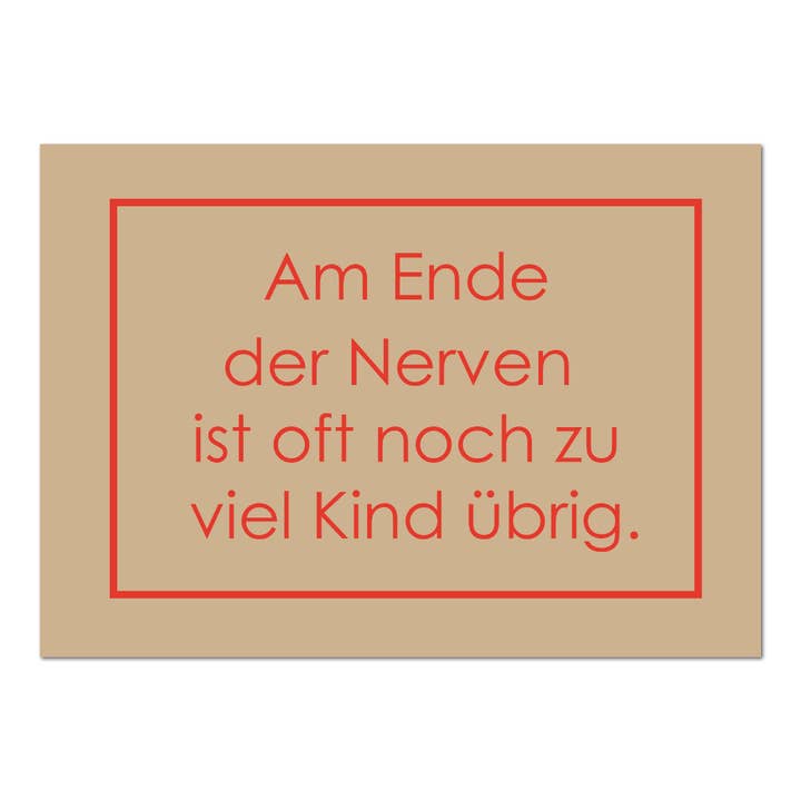 Postcard “End of Nerves” for wholesale by Rabenmütter Verlag UG