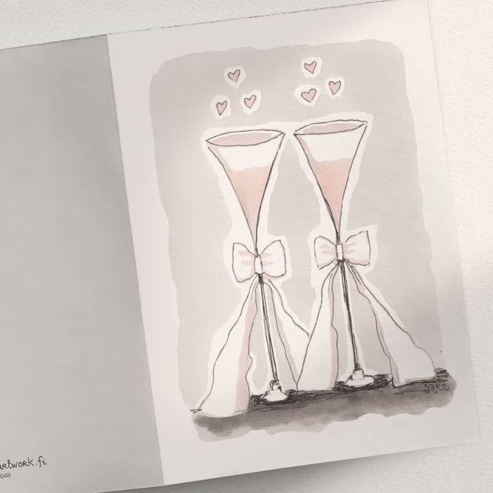 Sparkling Wine Glasses, Light Pink for wholesale by Sari's ArtWork