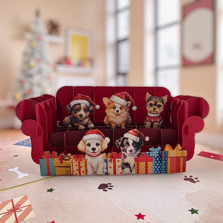 Carte Pop-Up Joyeux Woofmas pour la vente par Color Pop Cards
