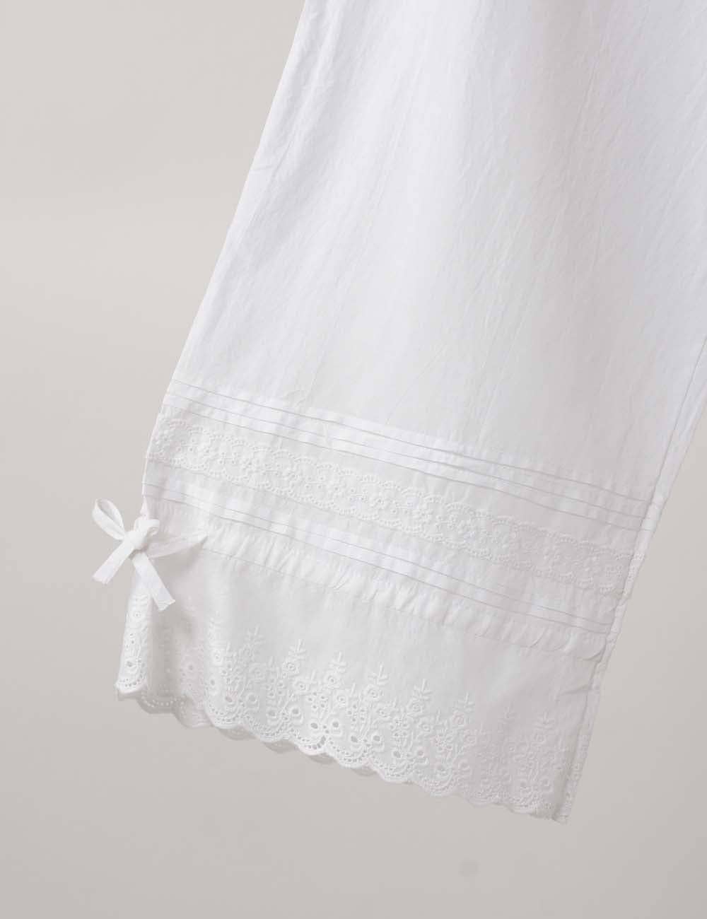 Sweetkama - Wholesale Pants - Women's - Ladies Solid Color Elastic Waist Eyelet Drawstring Bloomer Pants2