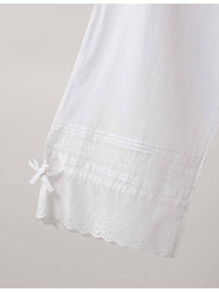 Sweetkama - Wholesale Pants - Women's - Ladies Solid Color Elastic Waist Eyelet Drawstring Bloomer Pants2