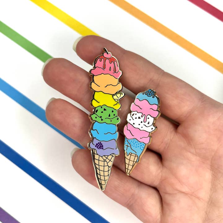 Geek Studio - Wholesale Lapel Pin/Button - Pride Ice Cream Cone Enamel Pins1