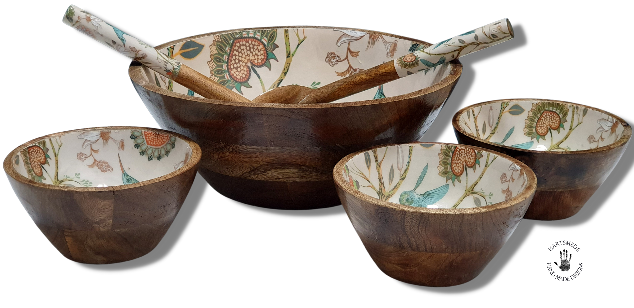 Hartsmede - Wholesale Serve Bowl - Medium Serving Bowl Set With Spoons Stunning Wood Salad Bowl4